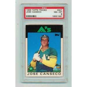   1986 Topps Traded #20T RC Rookie Jose Canseco PSA 8: Sports & Outdoors