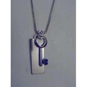  Silver and Black Crystal Key Necklace: Everything Else