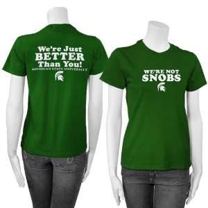 Michigan State Spartans Green Ladies Snob T shirt:  Sports 