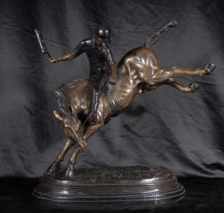 English Bronze Polo Player Horse Jockey Statue Casting  