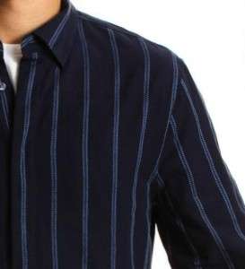 Armani Exchange Contrast Stripe Shirt Indigo NWT  