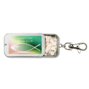 Wedding Favors Christian Fish Symbol Personalized Key Chain Mint Tin 