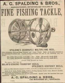 Advertising Fishing Tackle Reels Rods Chicago IL 1887  
