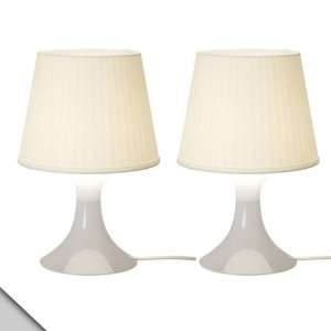   IKEA   LAMPAN Table Lamps + E12 bulbs, White (X2)