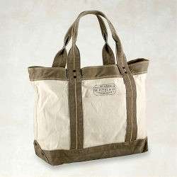 RUGBY RALPH LAUREN beige Sailmakers large canvas tote bag NWT  