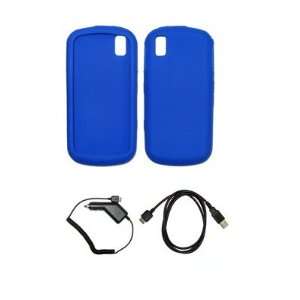  Blue Silicone Gel Skin Cover Case + Rapid Car Charger 