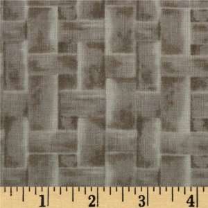  44 Wide Etoffe Imprevue Basket Weave Grey/Brown Fabric 
