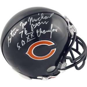  Steve McMichael Chicago Bears Autographed Mini Helmet with 
