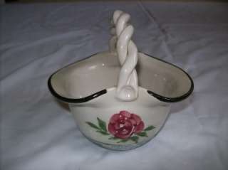 Mahon Made Pottery Basket Flower Handpainted Bowl  