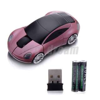New Fashion Wireless Pink Car Mouse +USB Receiver MA10