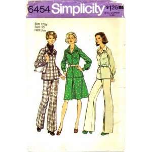  Simplicity 6454 Sewing Pattern Misses Dress Top Pants Size 