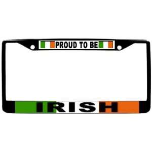  Ireland Proud to Be Irish Flag Black License Plate Frame 