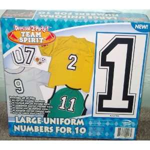  Large Uniform Iron On Numbers for 10 