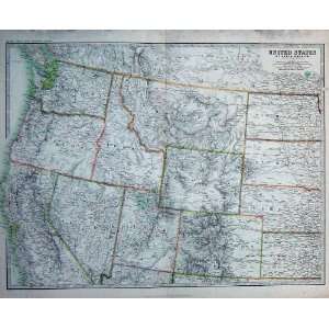  1914 Geography Maps America Nevada Utah Colorado Oregon 