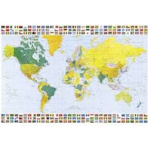  HUGE LAMINATED / ENCAPSULATED Map Of The world POSTER measures 