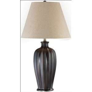 Lite Source LS 21728 Mansa Table Lamp with Linen Fabric Shade, Dark 