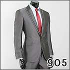 JEJE One Button Dark Gray Slim Fit Mens Suits US 37R