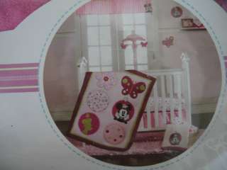   MOUSE 3 PIECE Baby GIRL Nursery Crib Bedding Set PINK Disney  