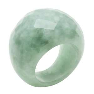 Faceted Chunky Green Jade Statement Ring Jewelry