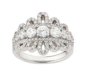 35ct Cubic Zirconia Swarovski Elightened Sterling Royal Lace Ring w 
