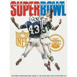   36 x 48 Super Bowl III Program Print  Details: 1969, Jets vs Colts