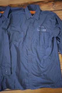 LOT OF 4 RED KAPP & REED Cotton NAVY BLUE Utility Work SHIRTS Med RG 