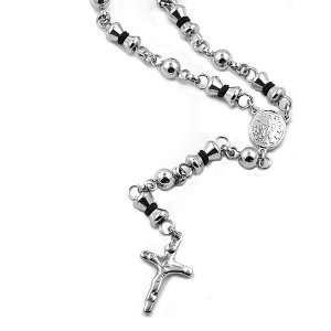  Stainless Steel Rosary with Beads and Hourglass shaped 