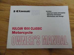 2007 2008 Kawasaki Vulcan 1500 Classic Owners Manual  