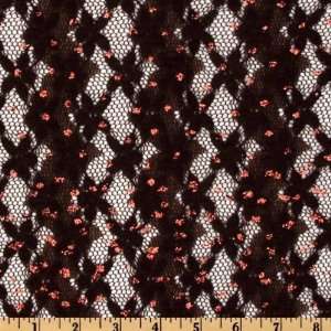   56 Wide Lace Glitter Brown Fabric By The Yard: Arts, Crafts & Sewing