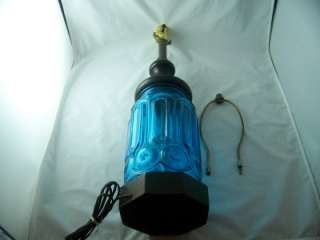SMITH GLASS CO. MOON AND STAR COLONIAL BLUE CANISTER ELECTRIC 