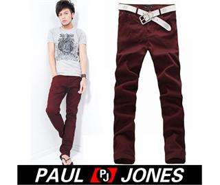 PJ Mens Casual cotton Rivet Long Straight Fashion Pants/Trousers, 5CL 