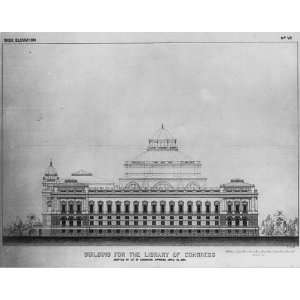  Designs for Building,Library of Congress,1886,drawing