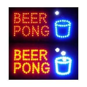  Beer Pong Bar Neon LED Sign   Flashing Lights: Sports 