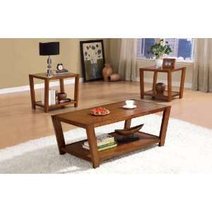  Babbie 3 Piece Occasional Table Set in Rich Brown Finish 