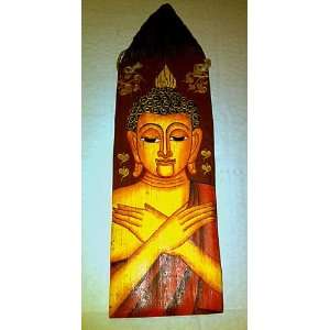  Buddha Lanna Painting Wood Panel2 Red: Everything Else