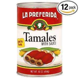 La Preferida Tamales Beef & Pork, 15 Ounce (Pack of 12)  