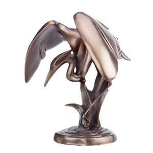  Bronze Egret Fishing   Collectible Figurine Statue 
