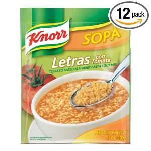Knorr Tomato Based Alphabet Pasta Soup Mix, 3.5 Ounce Packages (Pack 