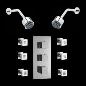 Triple Thermostatic Shower Valve with divertor 2 multifunction shower 
