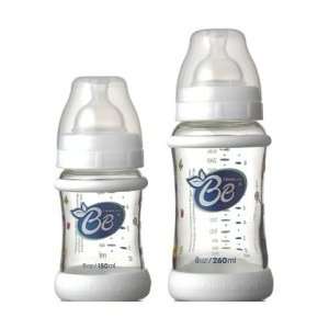  Wide Glass Baby Bottles w Silicone Grips   2 Pc Set Baby