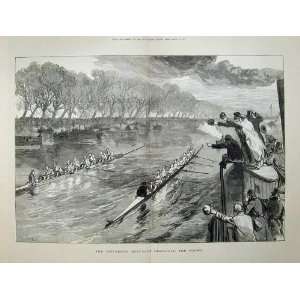 1877 Oxford Cambridge University Boat Race River Thames:  
