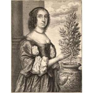   ) Gloss Stickers Wenceslaus Hollar   Lady and laurel plant (State 1
