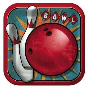  Its A Strike! Bowling 9 Square Dinner Plates (8 count 