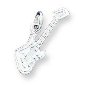  Sterling Silver Electric Guitar Charm: Jewelry