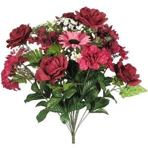  22 Elegant Silk Rose Hydrangea Daisy Wedding Bush Bouquet 