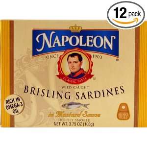 Napoleon Sardines in Mustard Sauce, 3.75 Ounce Tin (Pack of 12 