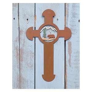  14 Metal Home Dcor Bear Rustic Wall Cross: Home & Kitchen