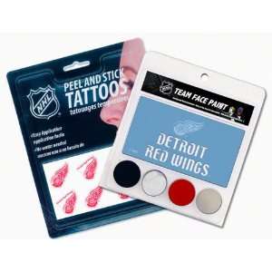    Detroit Red Wings Face Paint and Tattoo Pack: Sports & Outdoors