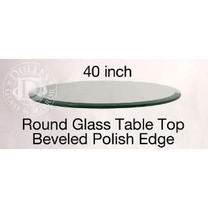 Glass Table Top: 40 Round, 1/2 Thick, Beveled Edge, Annealed Glass 