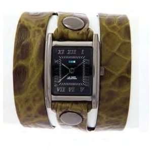   La Mer Collection Womens Olive Croco Leather Wrap Watch Everything